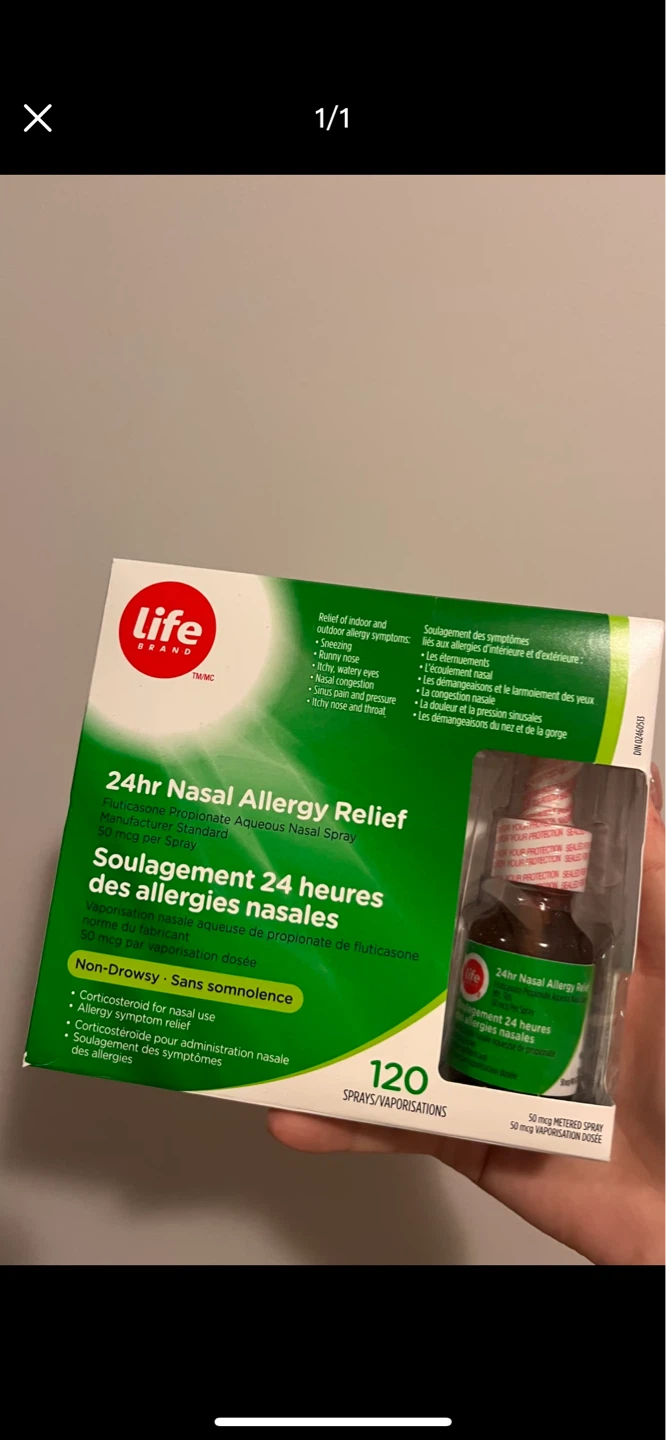 FREe Life Brand 24hr Nasal Allergy Relief Spray 120 Sprays