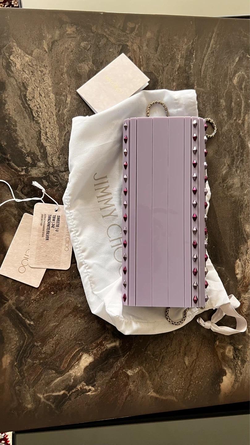 Jimmy Choo Sweetie U Clutch Bag Lavender
