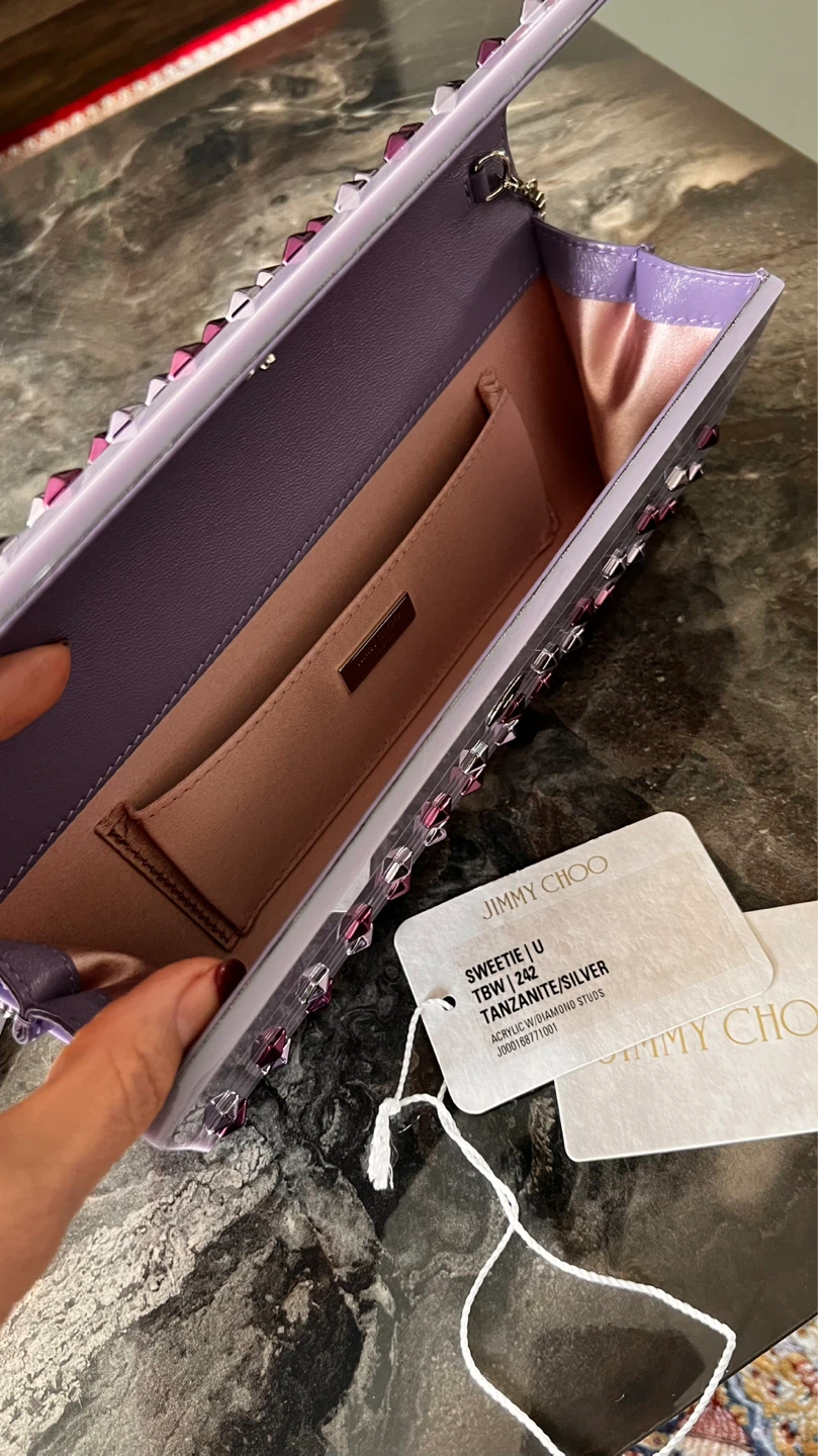 Jimmy Choo Sweetie U Clutch Bag Lavender - photo 2