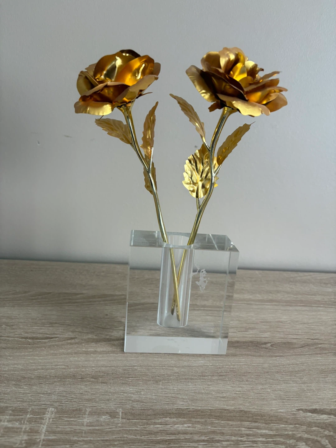 Gold Roses in Clear Vase Set - photo 2