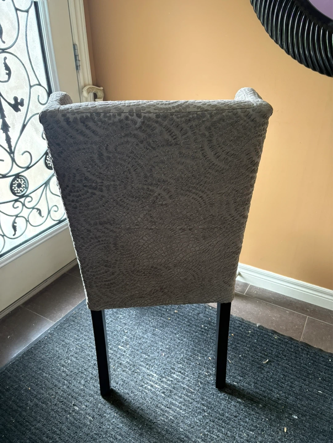 4 Grey Upholstered Dining Chair with Stud Detail - photo 3