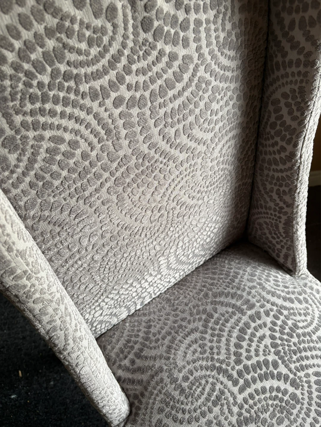 4 Grey Upholstered Dining Chair with Stud Detail - photo 5