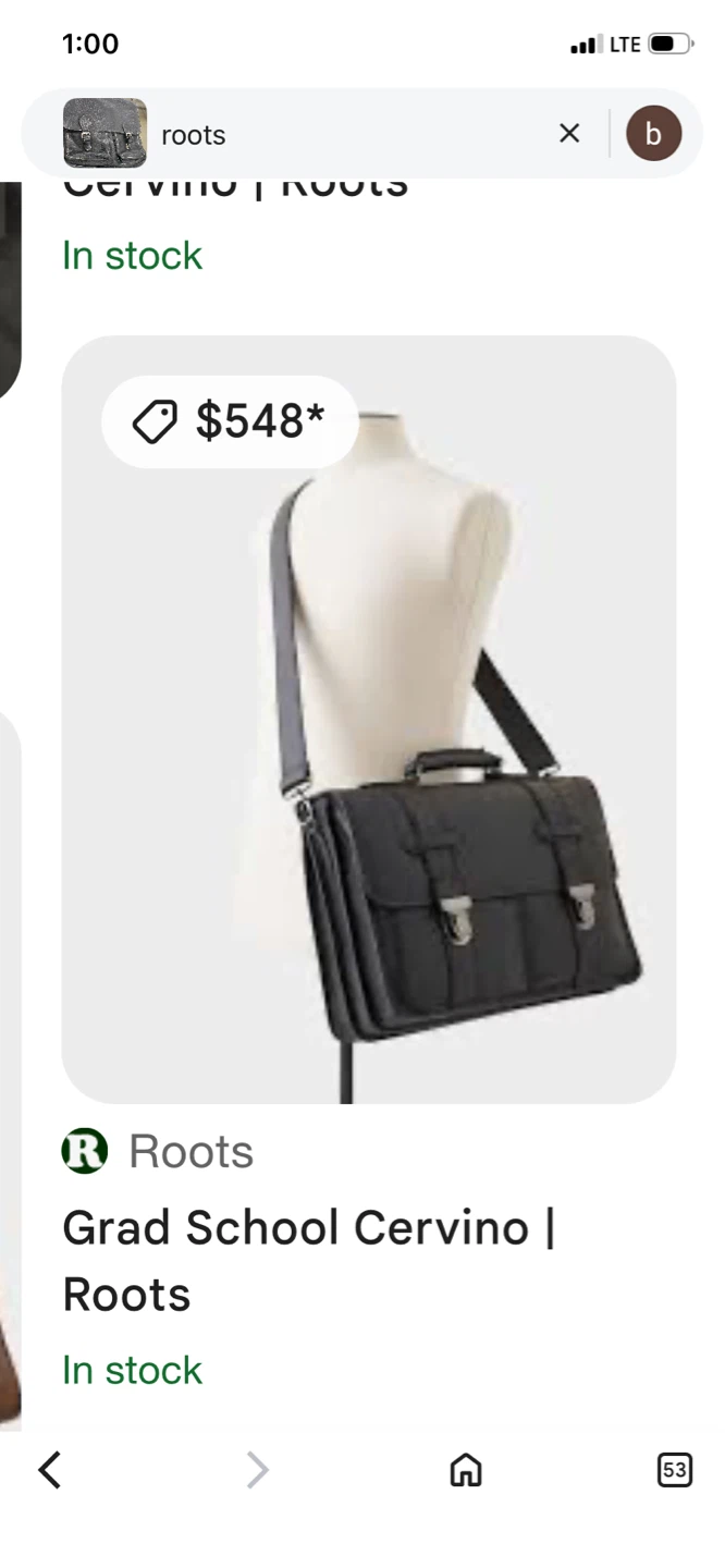 Roots Black Leather Briefcase - photo 4