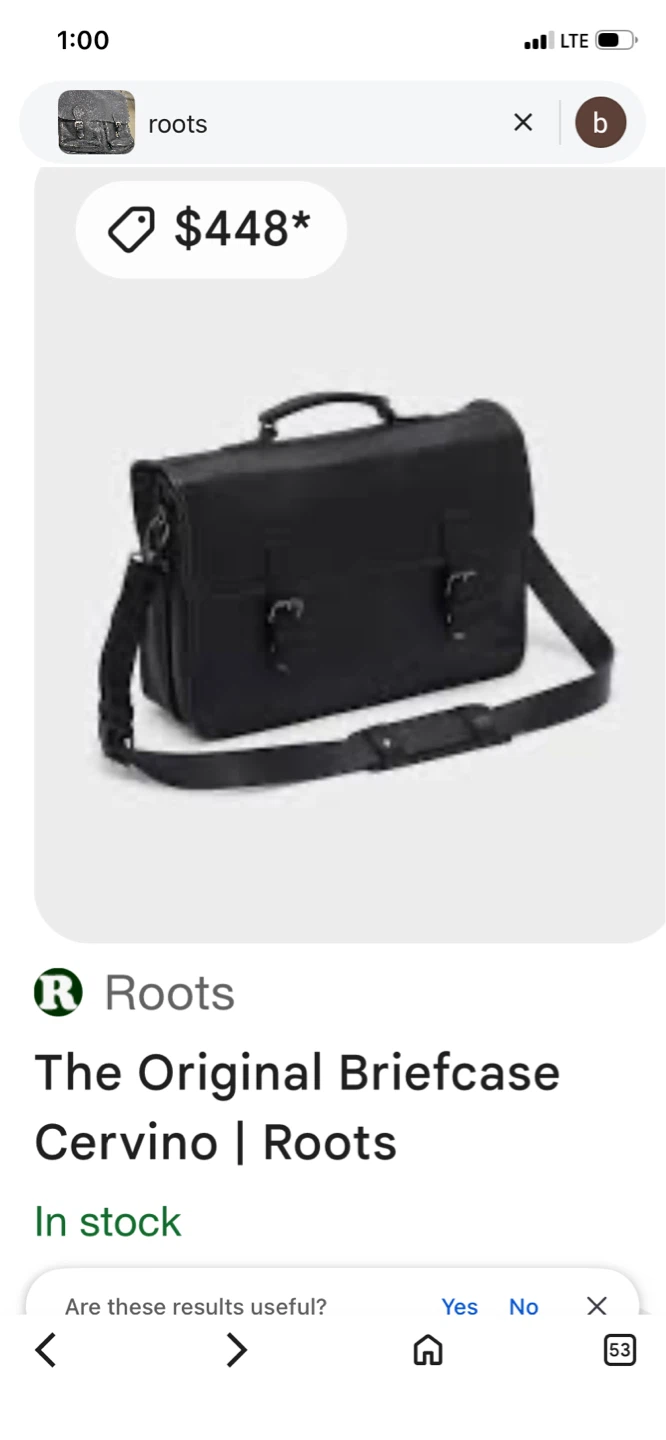Roots Black Leather Briefcase - photo 5