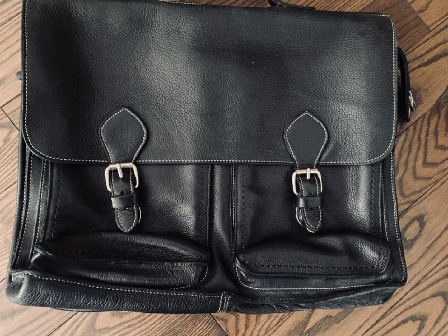 Roots Black Leather Briefcase