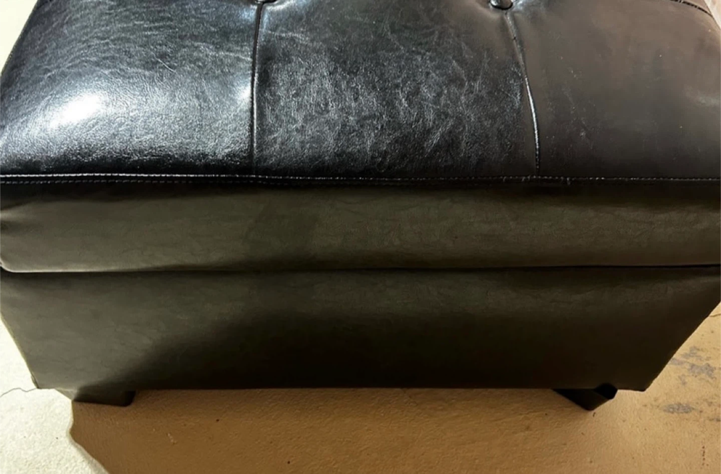 Black Tufted Storage Ottoman Bench - photo 3