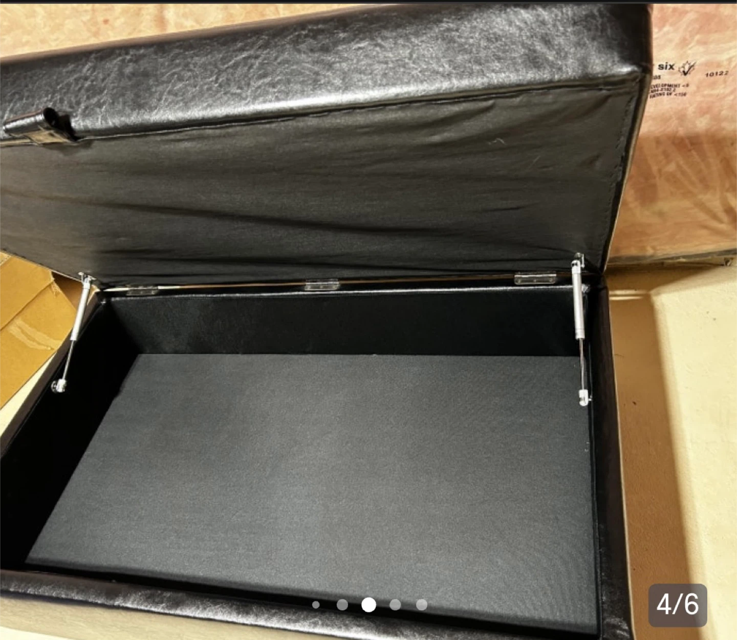 Black Tufted Storage Ottoman Bench - photo 5