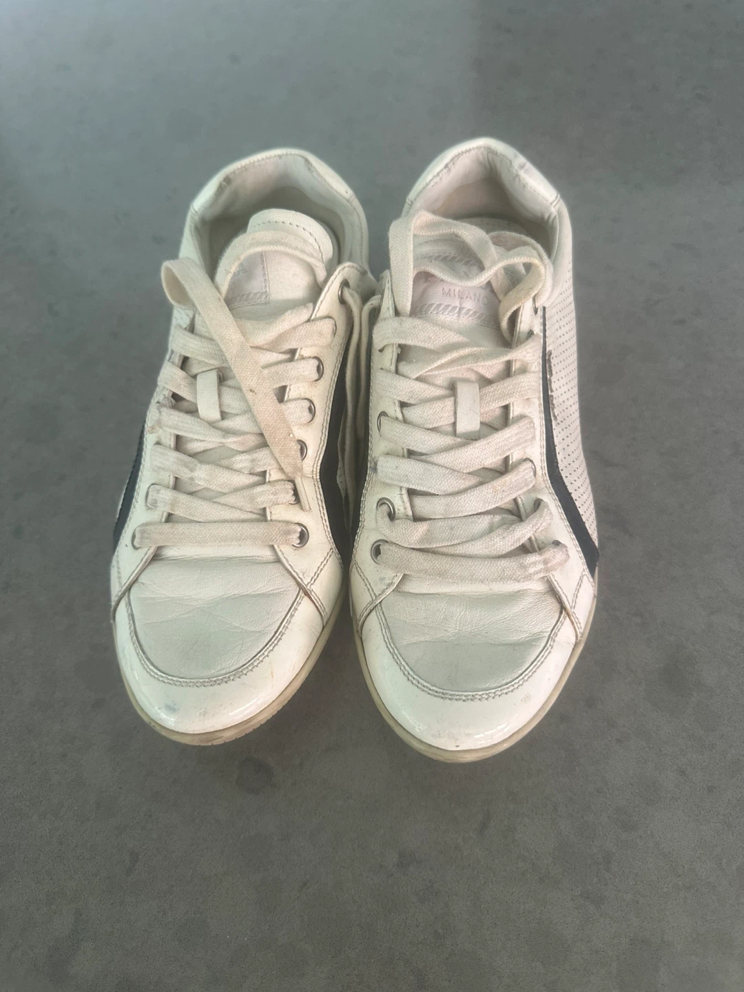 Prada White Leather Sneakers