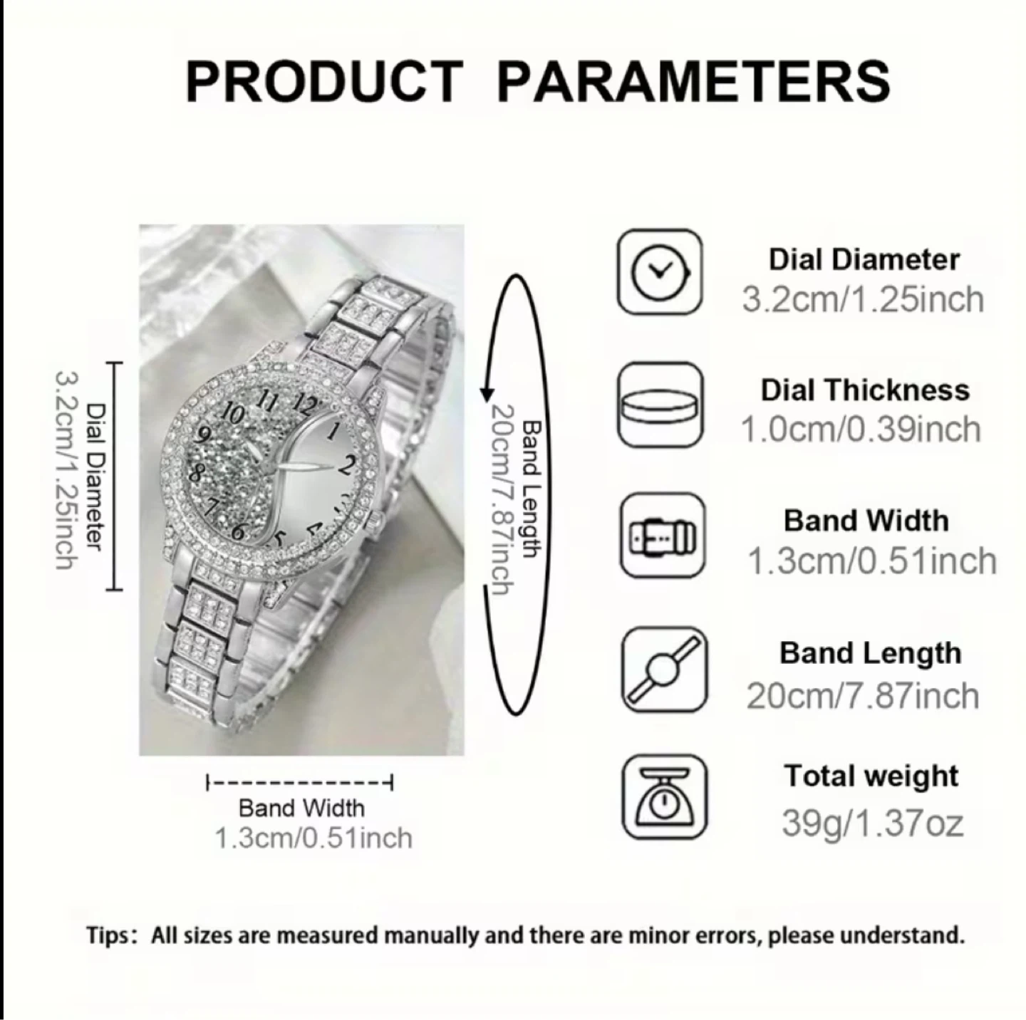 New Women's Crystal Watch and Bracelet Set - Silver Tone - photo 4