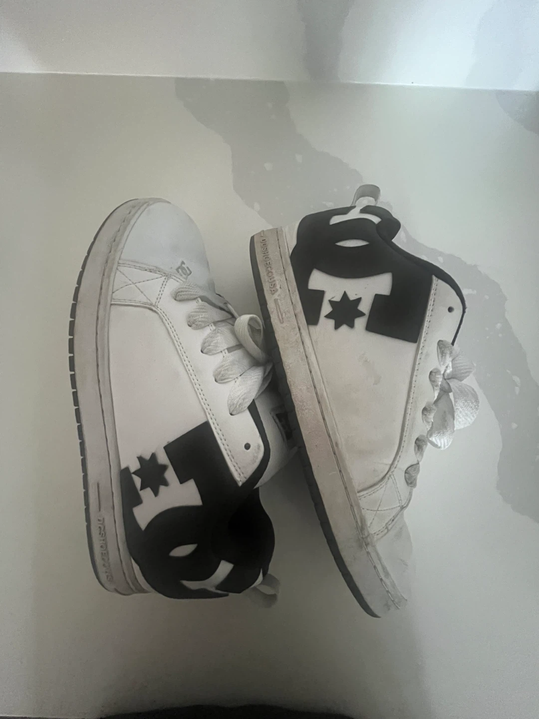 DC Shoes White and Black High-Top Sneakers