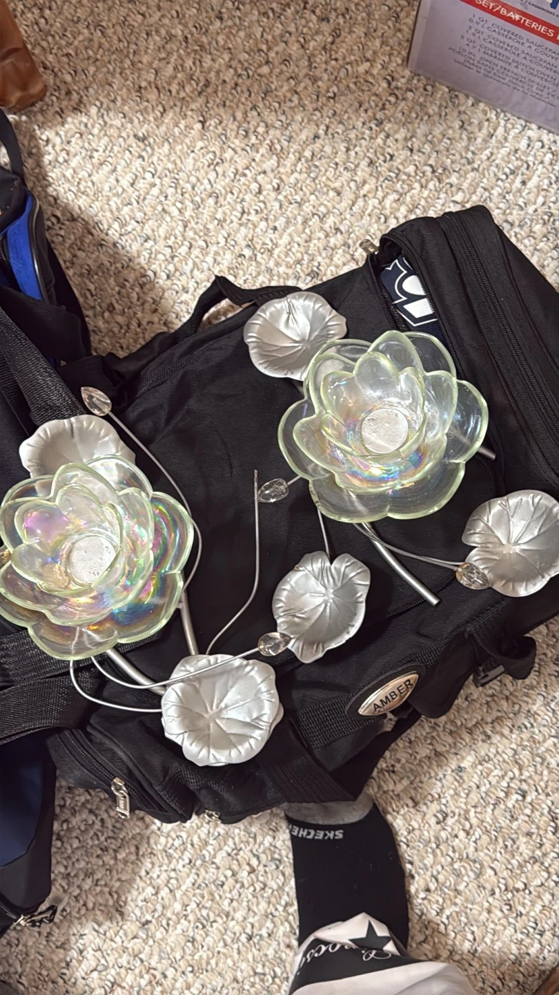 Glass Flower Candle Holders