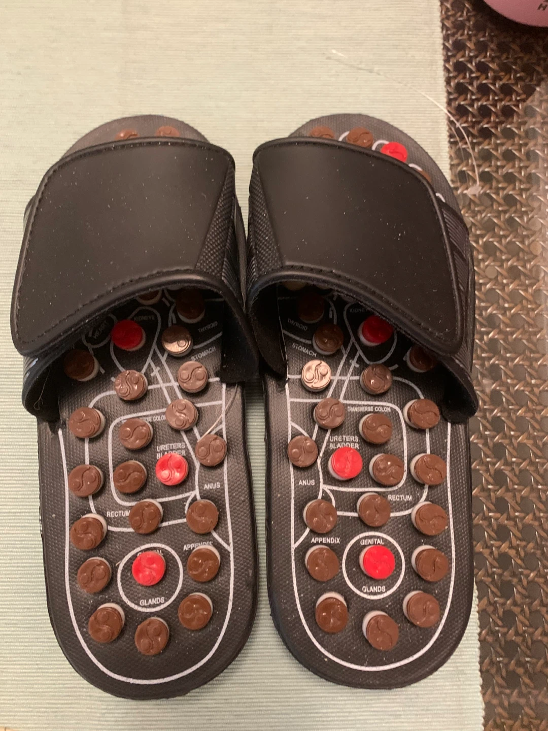 Black Acupressure Massage Slippers