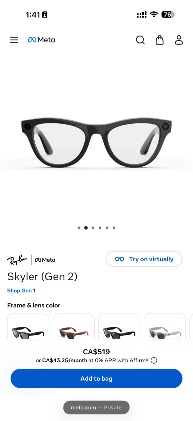 Ray-Ban Meta Skyler (Gen 2) Smart Glasses - photo 3