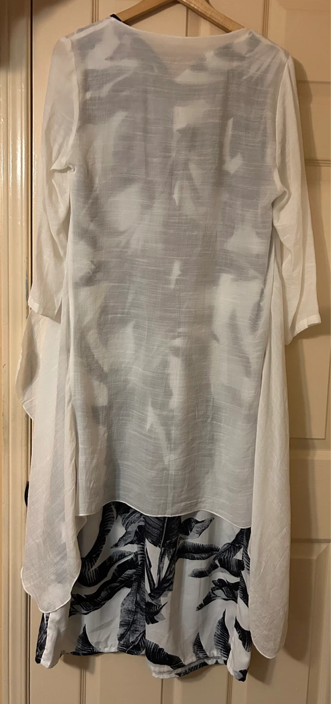 Women's Tropical Print Dress with Cardigan - photo 2