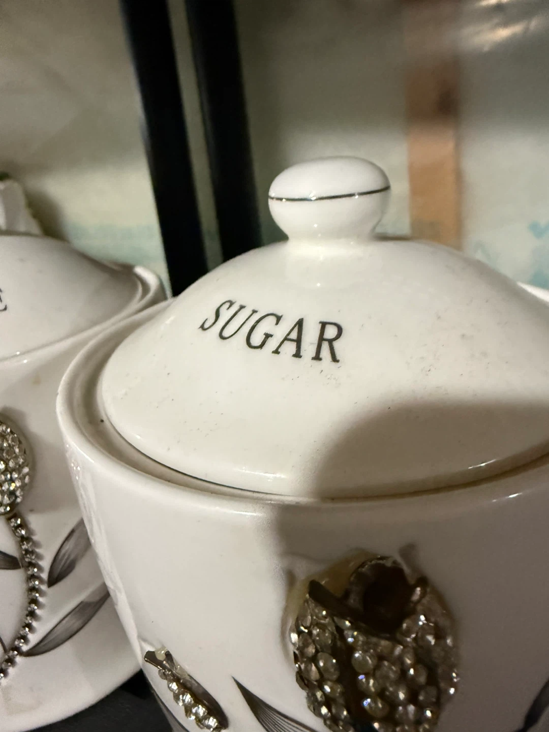 White Ceramic Tea, Sugar, and Coffee Canisters Set - photo 2