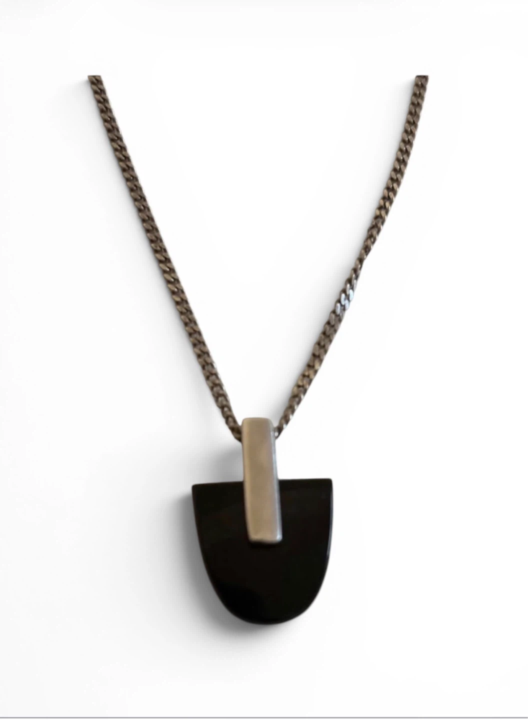 Modernist Silver & Black Onyx stone ARC