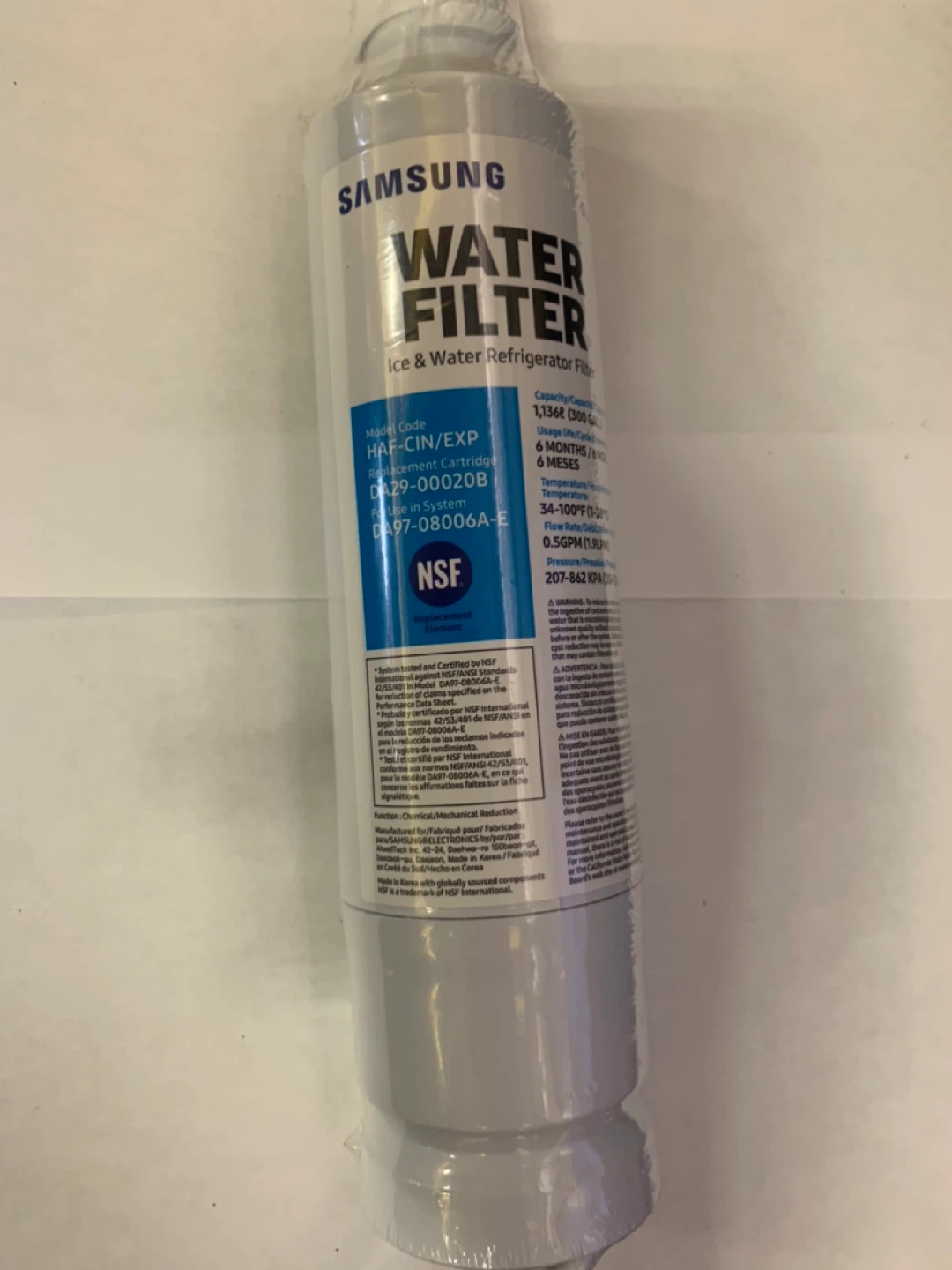 Samsung Water Filter HAF-CIN/EXP DA97-08006A-E - photo 5