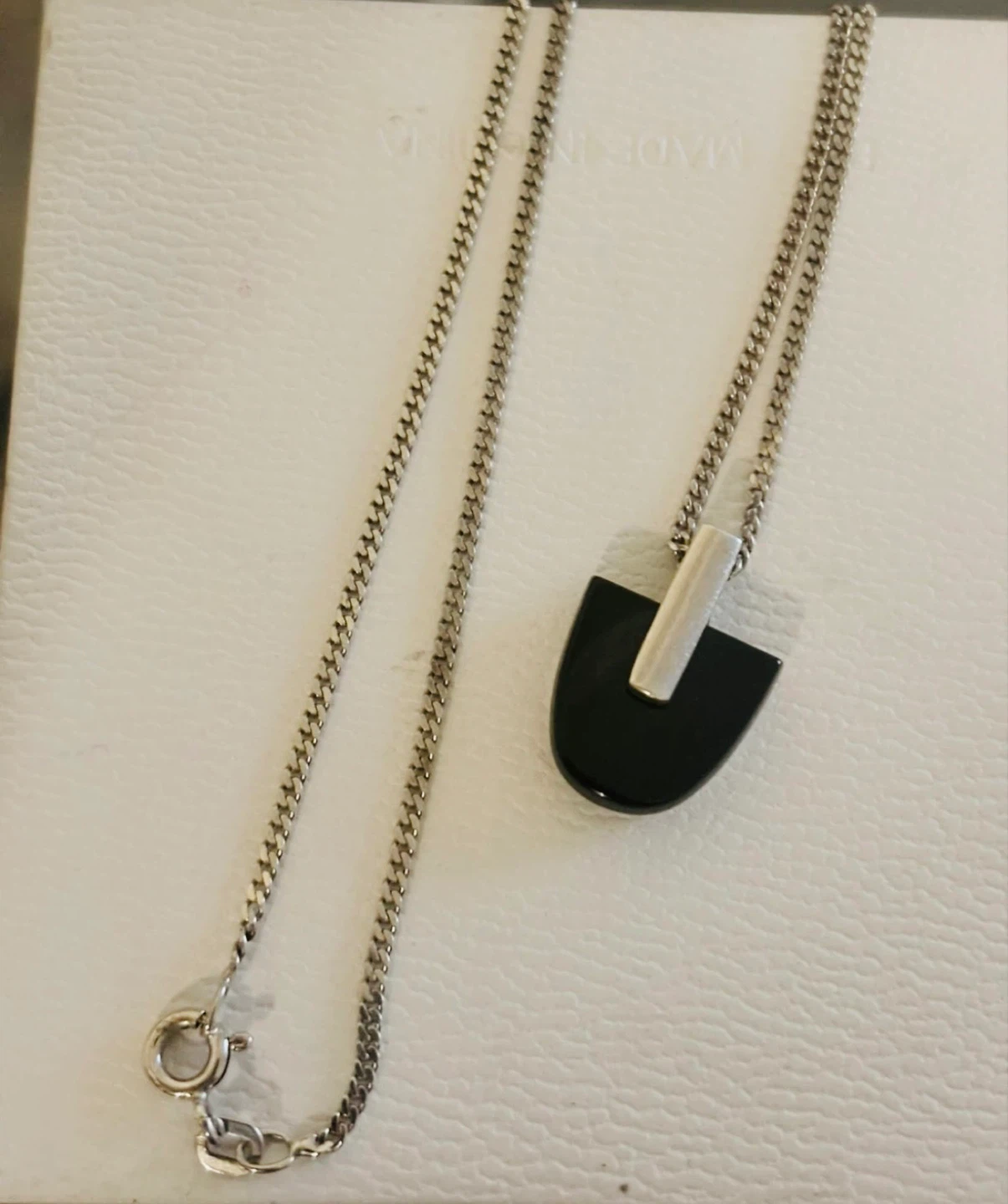 Modernist Silver & Black Onyx stone ARC - photo 2