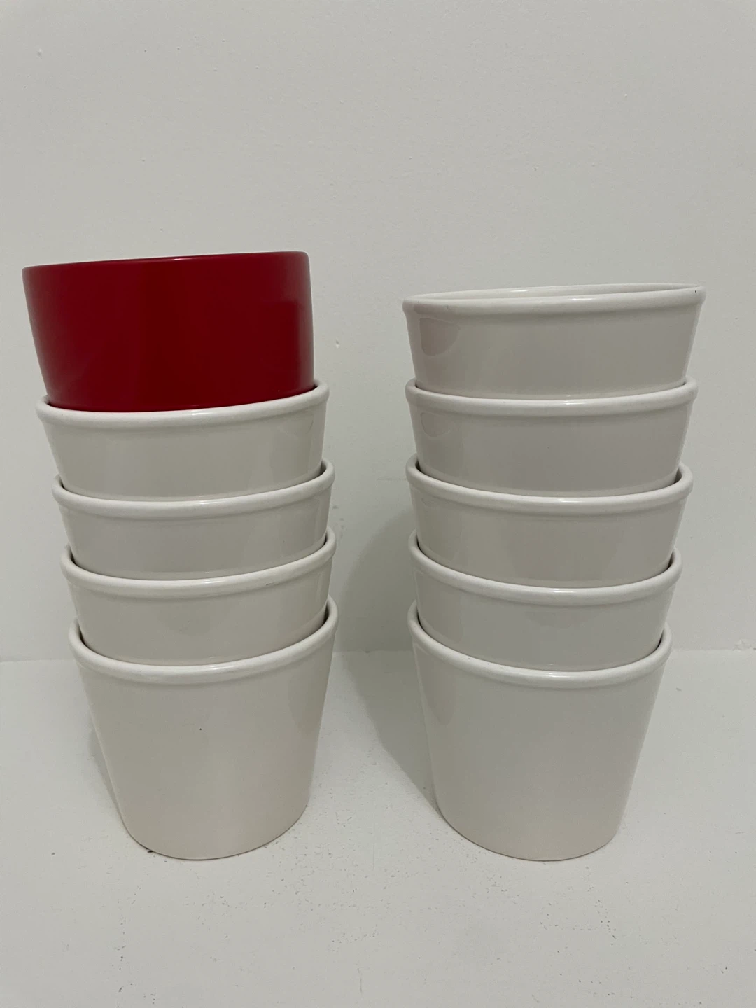 10 ceramic plant pots set