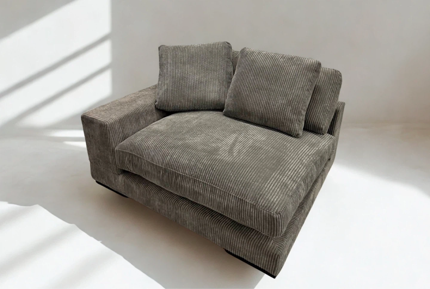 Grey Corduroy 3 person Sofa - photo 2