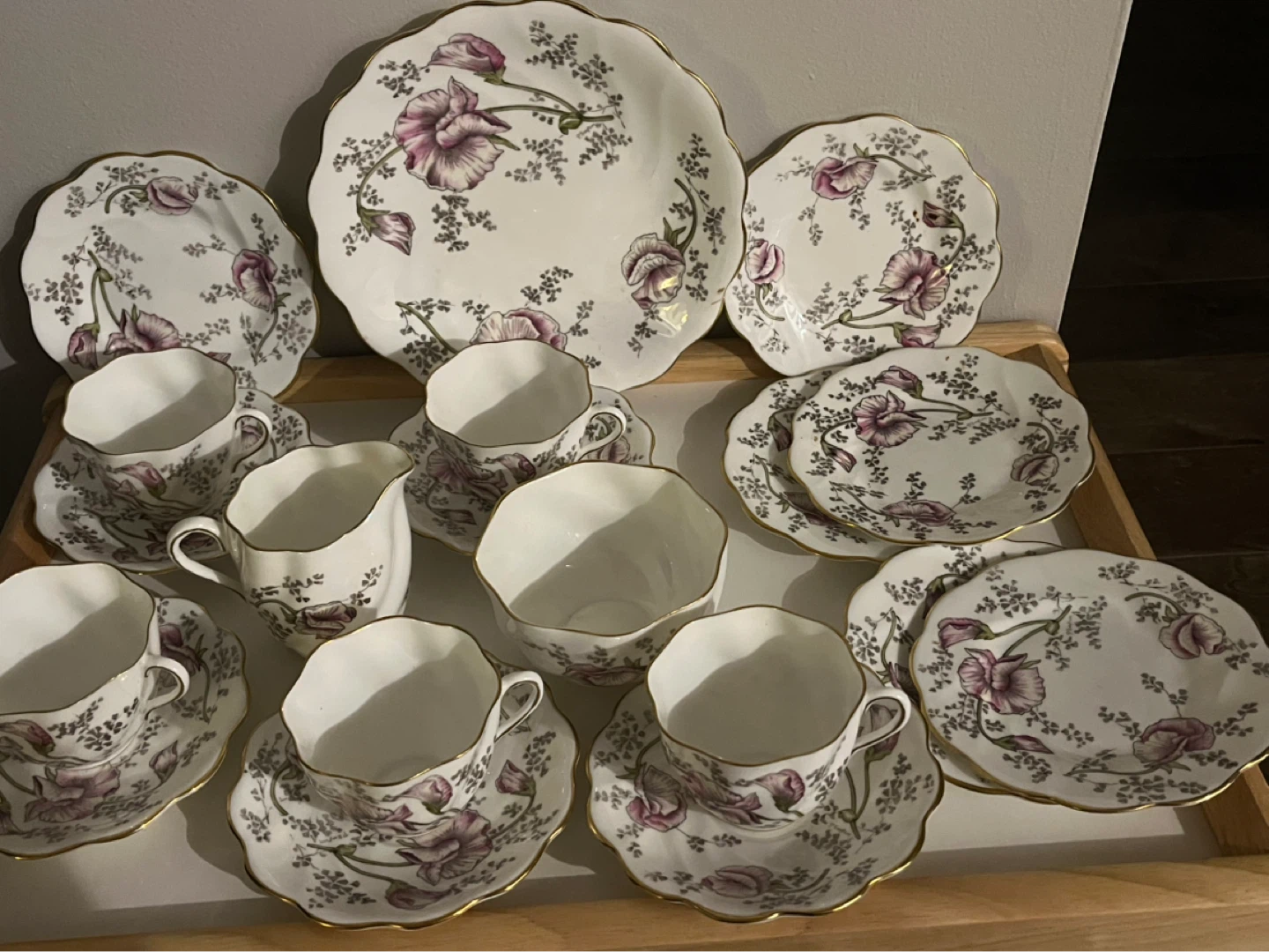 Coalport Bone China Tea Set Pattern Sweet Pea