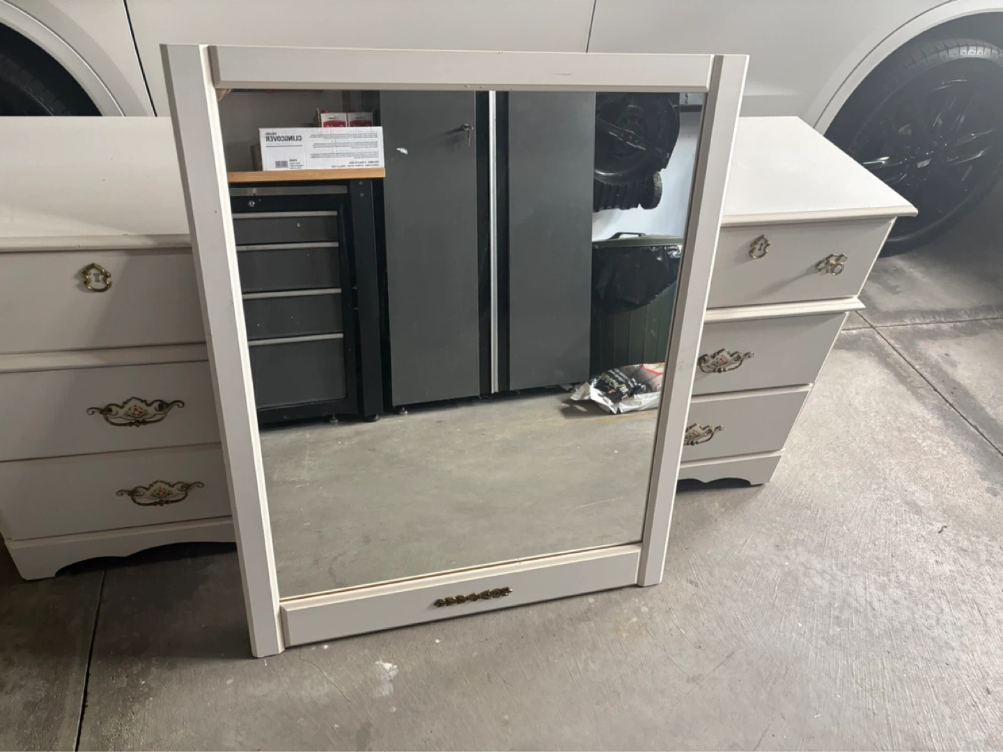Cream Dresser with Mirror