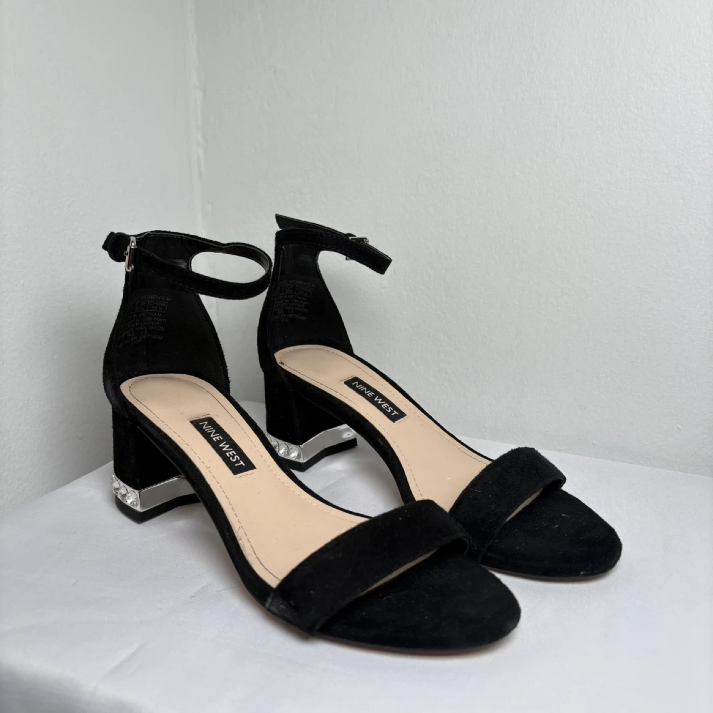 Nine West Black Suede Block Heel