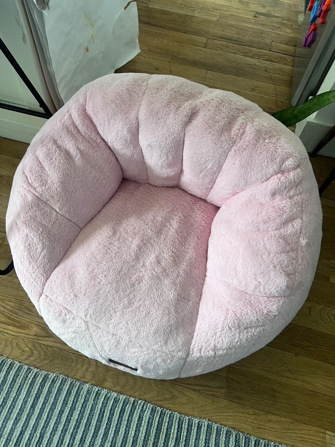 Pink Plush Bean Bag Chair - photo 2