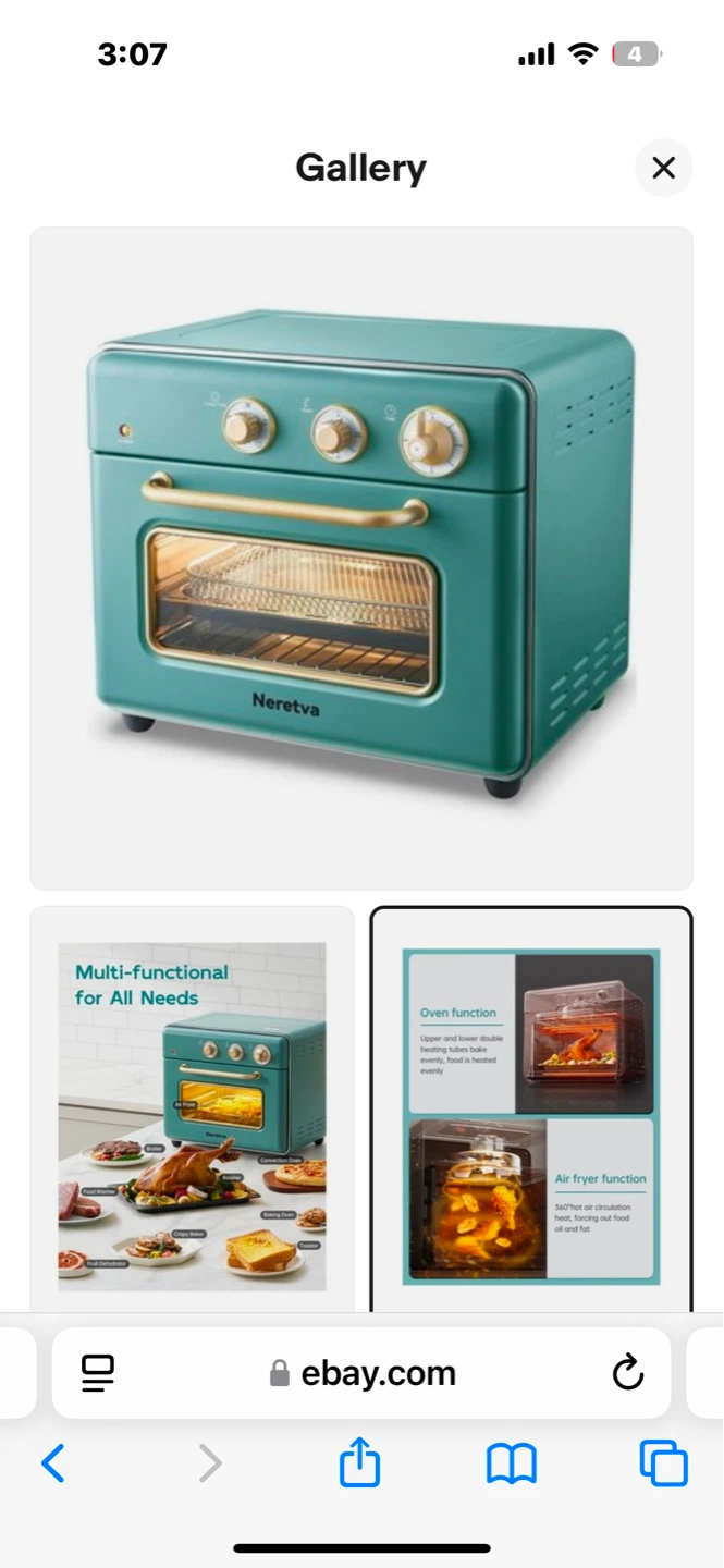 AIR FRYER VINTAGE Neretva Retro Mini Oven - Teal - photo 2