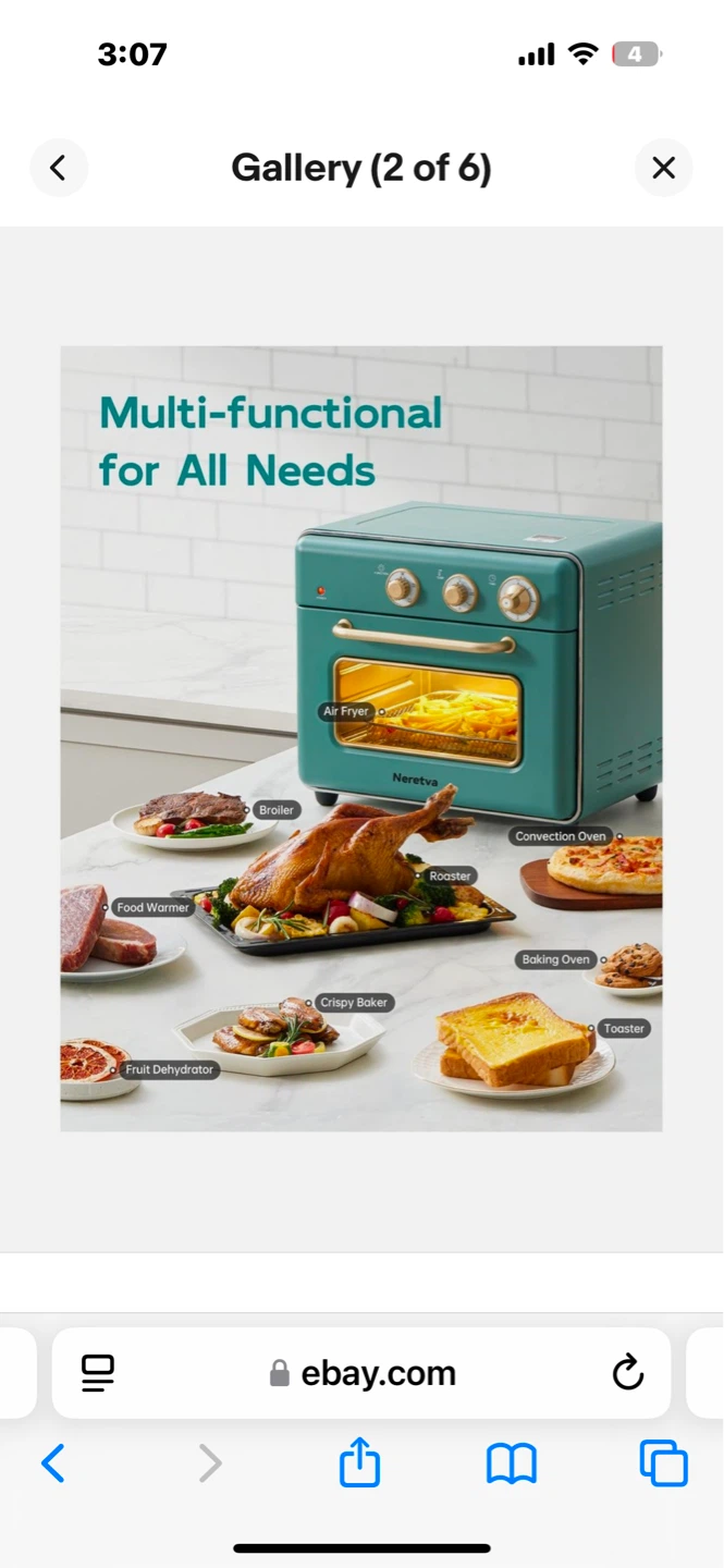 AIR FRYER VINTAGE Neretva Retro Mini Oven - Teal - photo 3