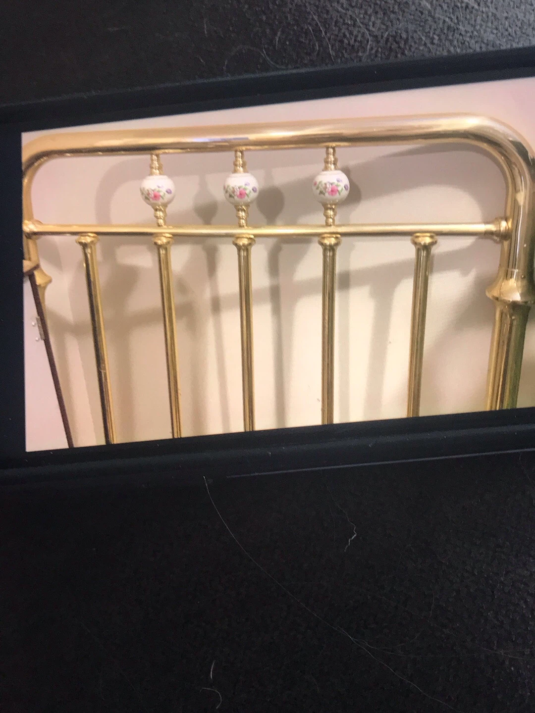 Brass Bed Frame Headboard with Ceramic Accents - photo 2