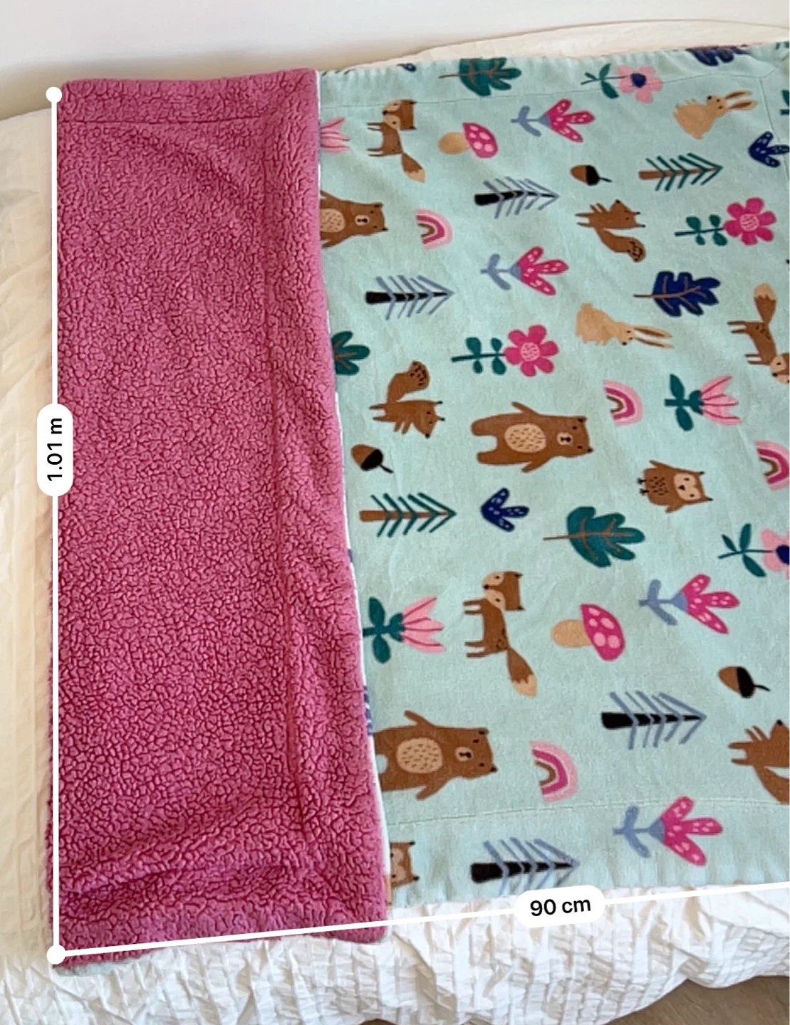 Soft Woodland Blanket – Pink Sherpa Reverse - photo 4