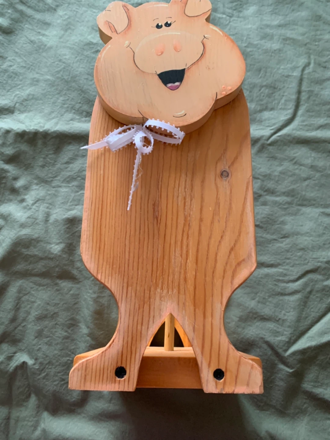 Wooden Pig toilet paper Holder