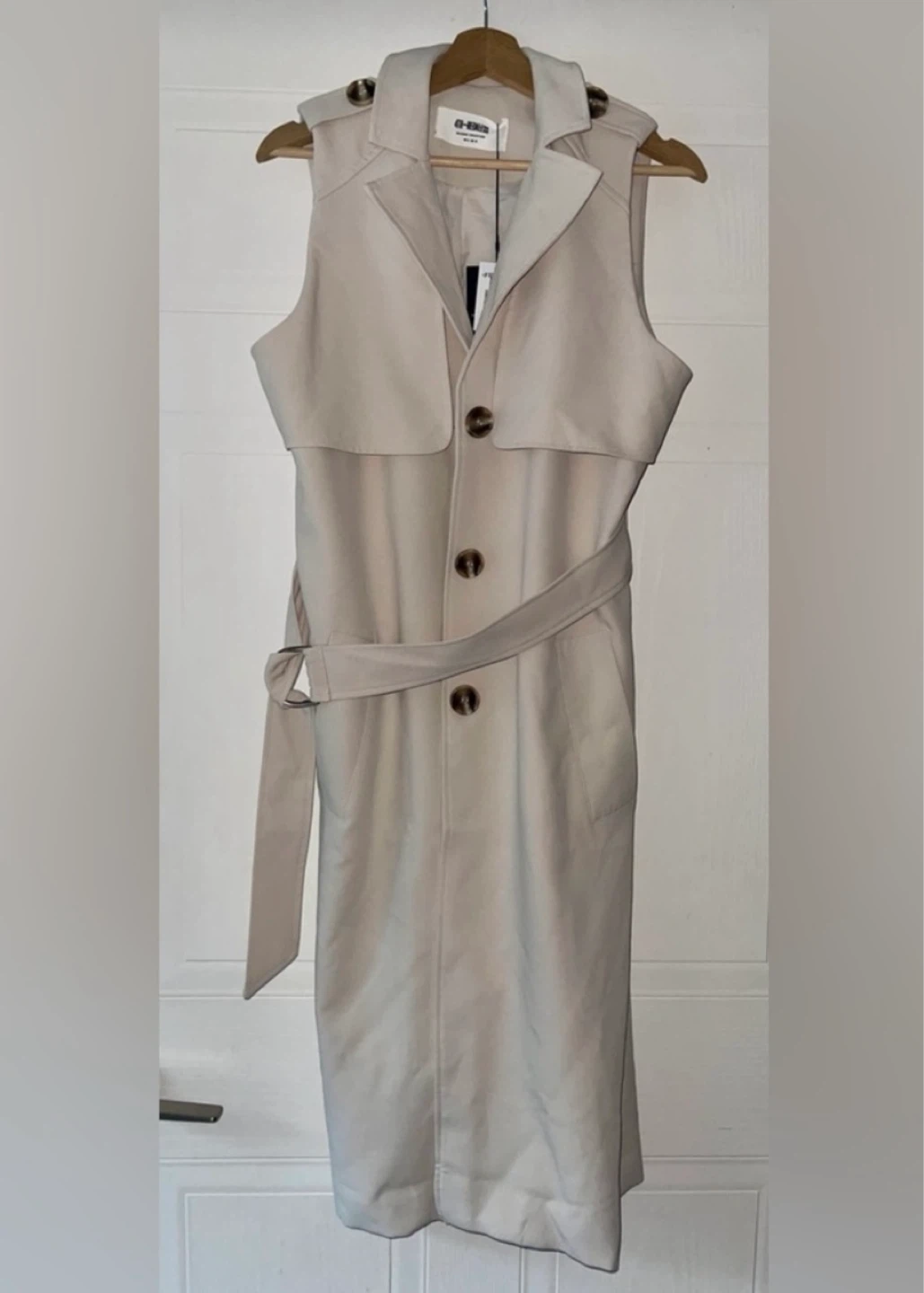 Arden Sleeveless Cream/Beige Trench Vest size M/L - photo 2