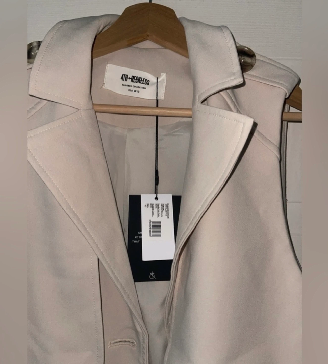 Arden Sleeveless Cream/Beige Trench Vest size M/L - photo 4