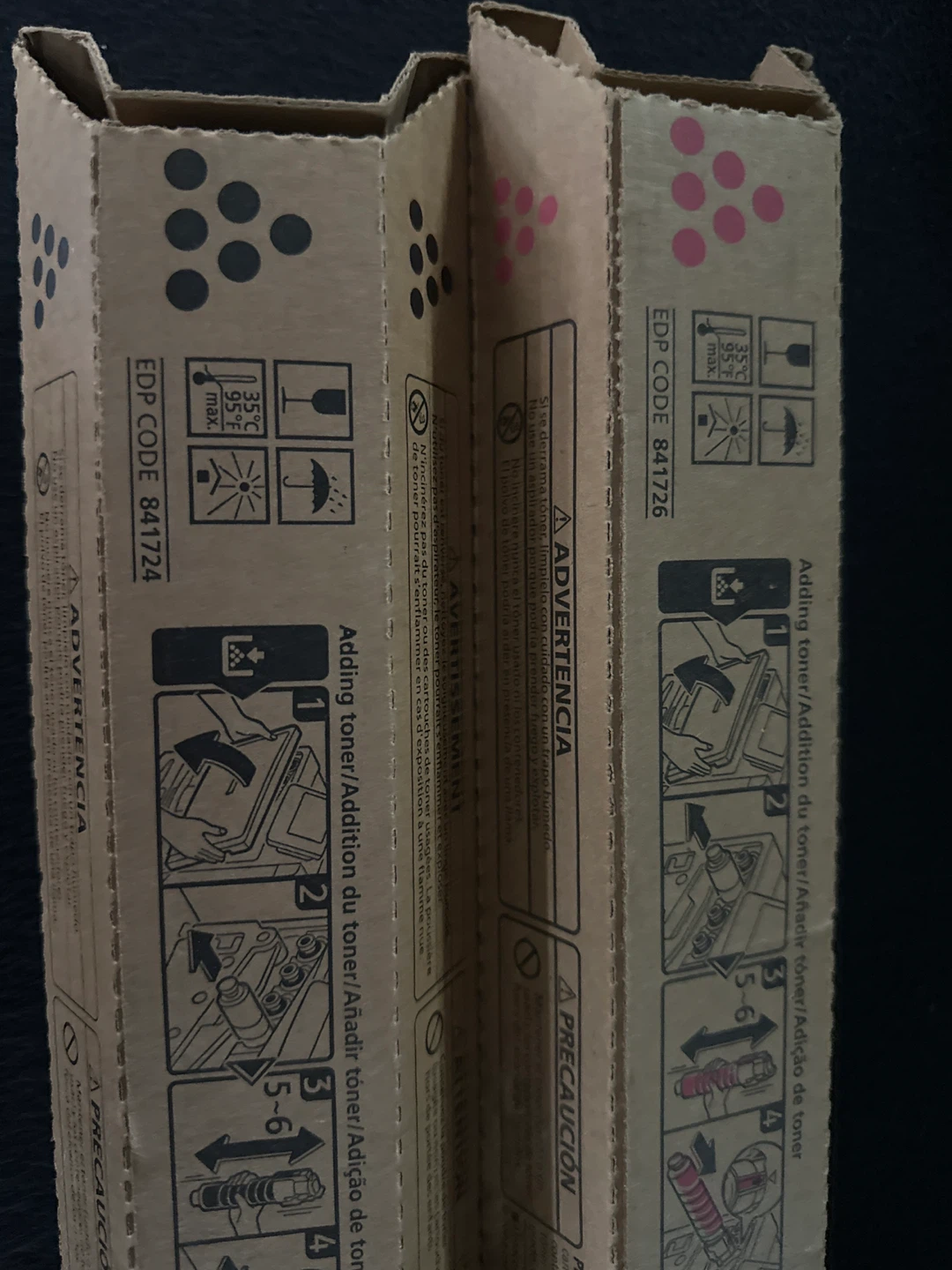 Ricoh Savin Lanier Toner Cartridges - Black & Magenta - photo 2