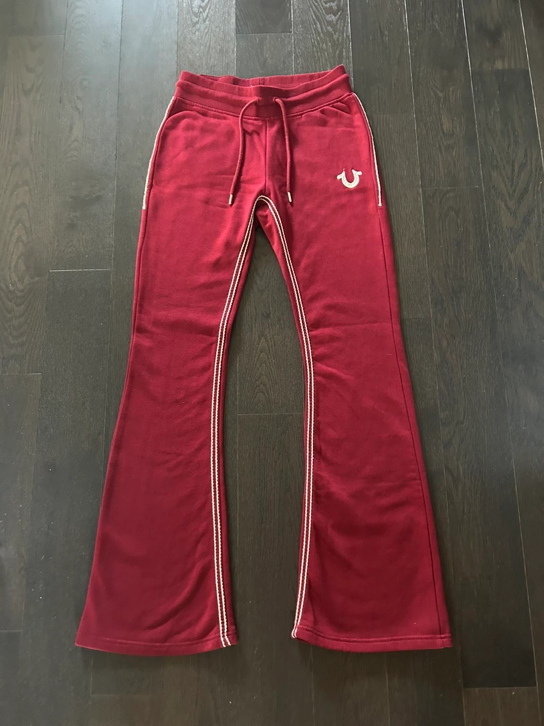 True Religion Red Sweatpants Bell Bottoms