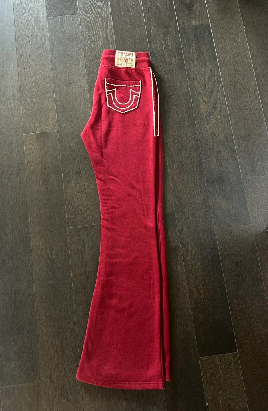 True Religion Red Sweatpants Bell Bottoms - photo 2