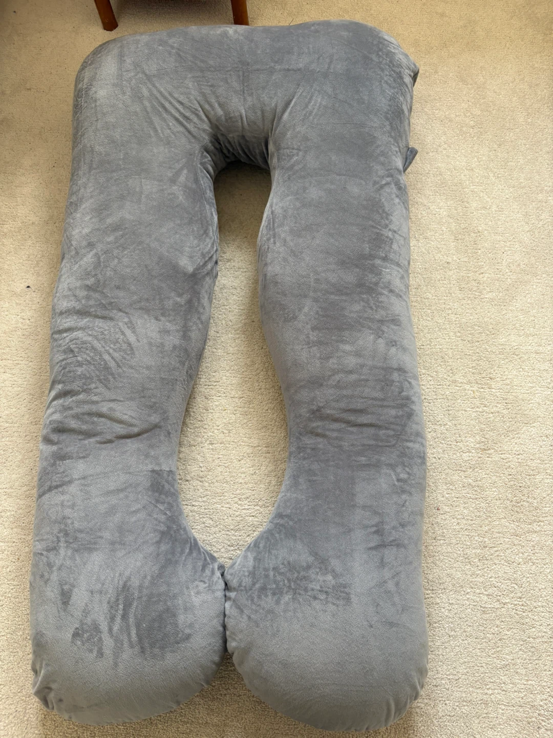 Grey U-Shaped Maternity Pillow