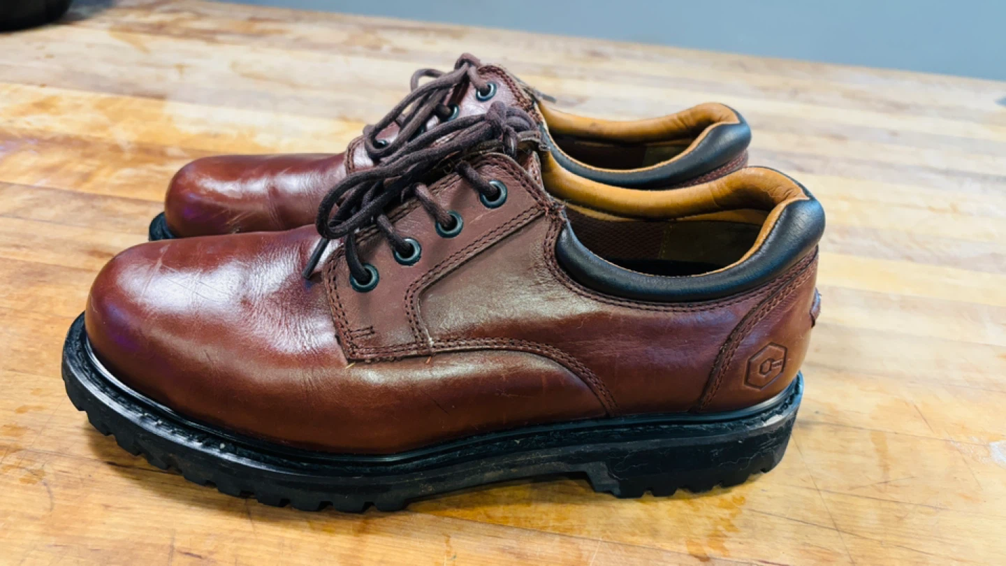 Brown Leather Oxford Work Shoes