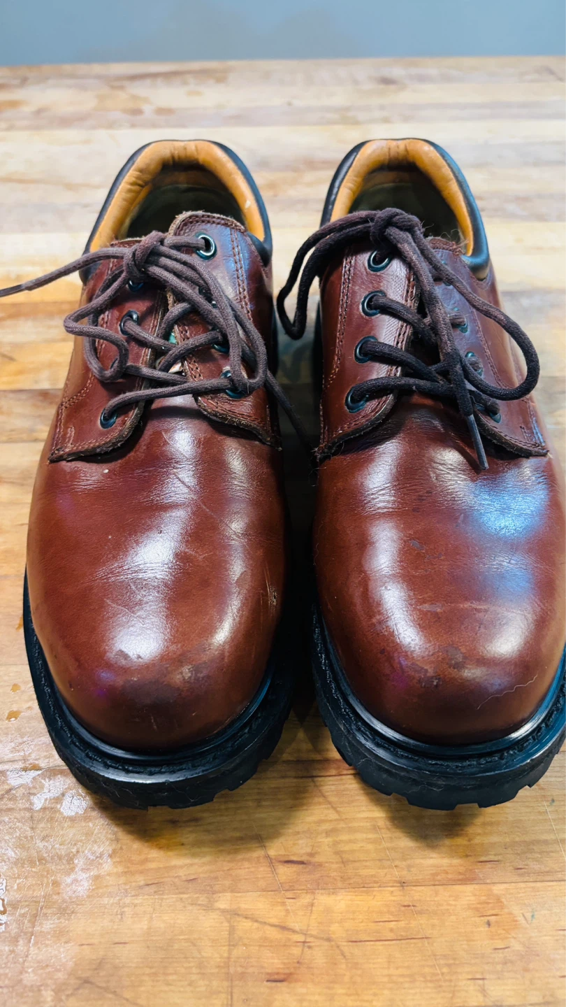 Brown Leather Oxford Work Shoes - photo 2