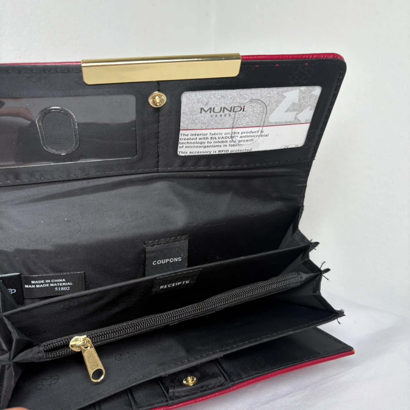 Mundi "Filemaster" Red Faux Leather Wallet - photo 3