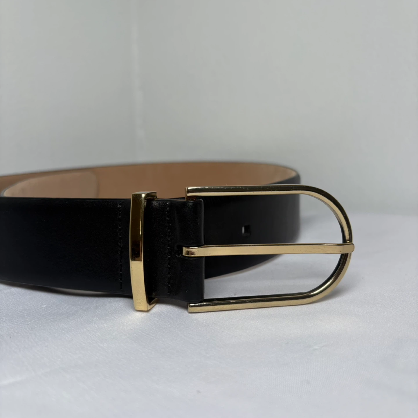 BABATON Black Genuine Leather Belt with Gold Buckle - photo 3