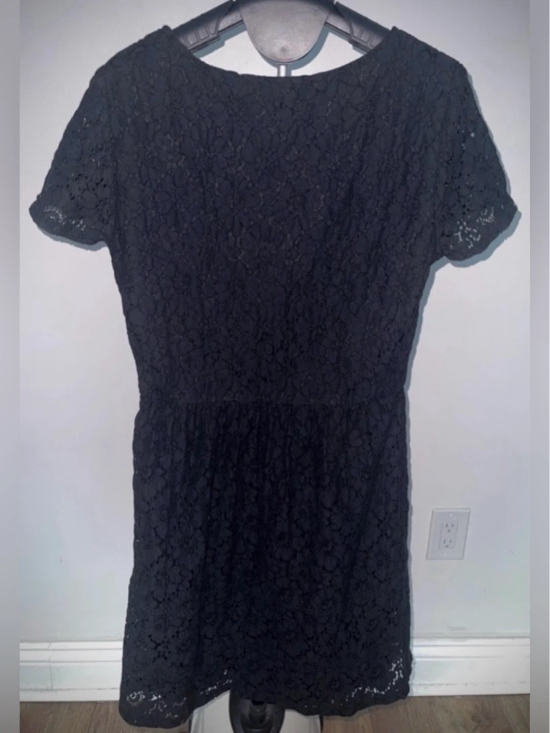 Vila Visulacey Black Lace Rosette Mini Dress size M - photo 5