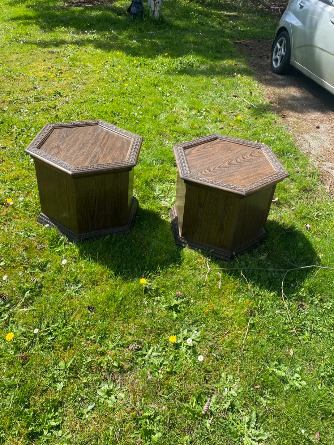Set of 2 Hexagonal End Tables - photo 4