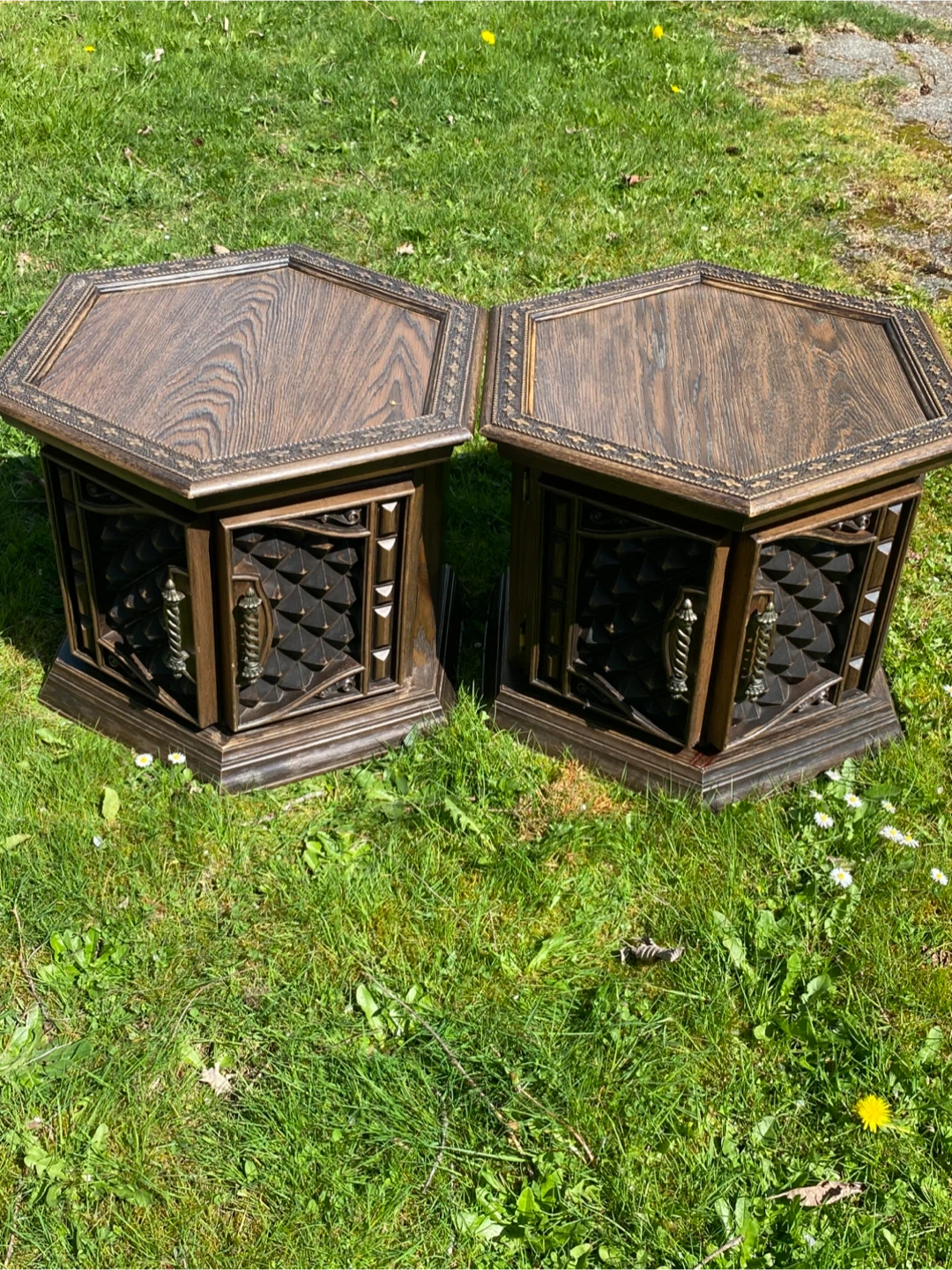 Set of 2 Hexagonal End Tables
