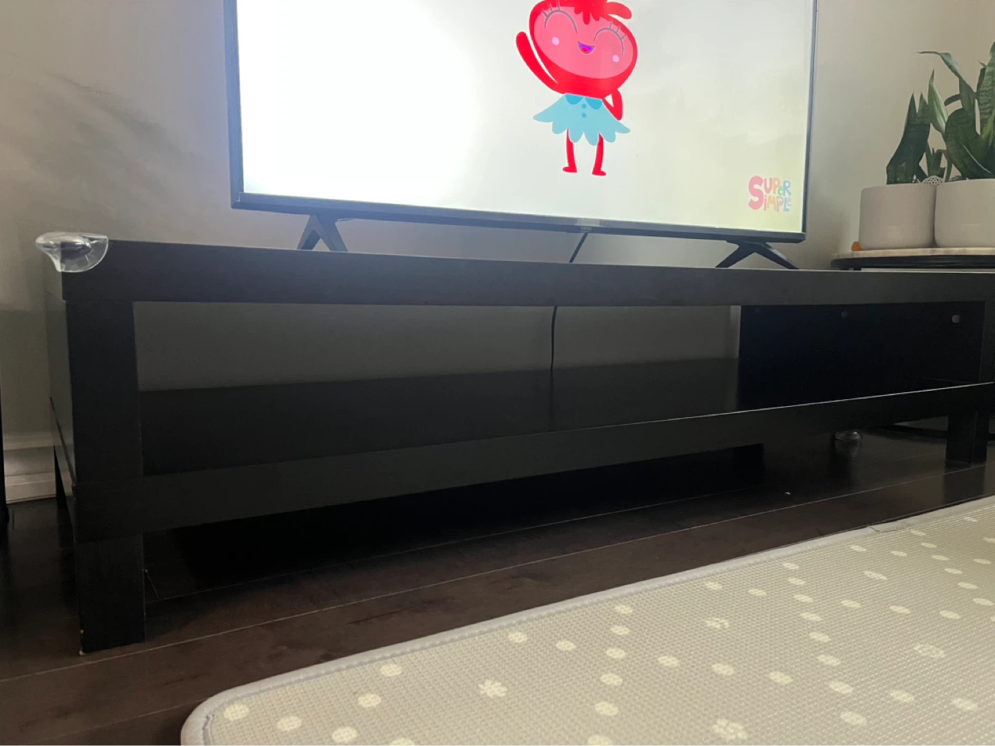 Black TV Stand with Storage Shelves - photo 4