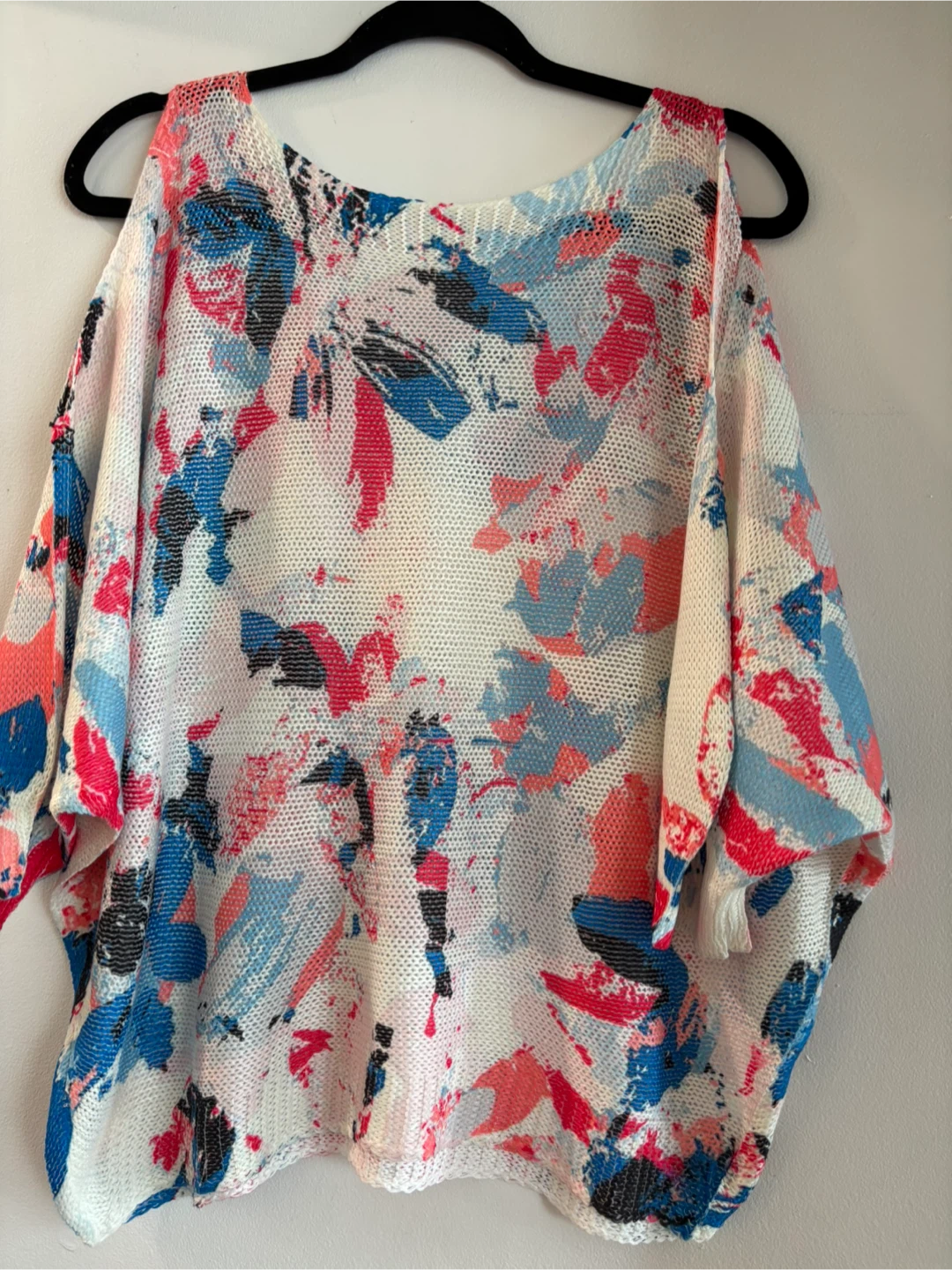 Abstract Print Cold Shoulder Sweater - photo 2