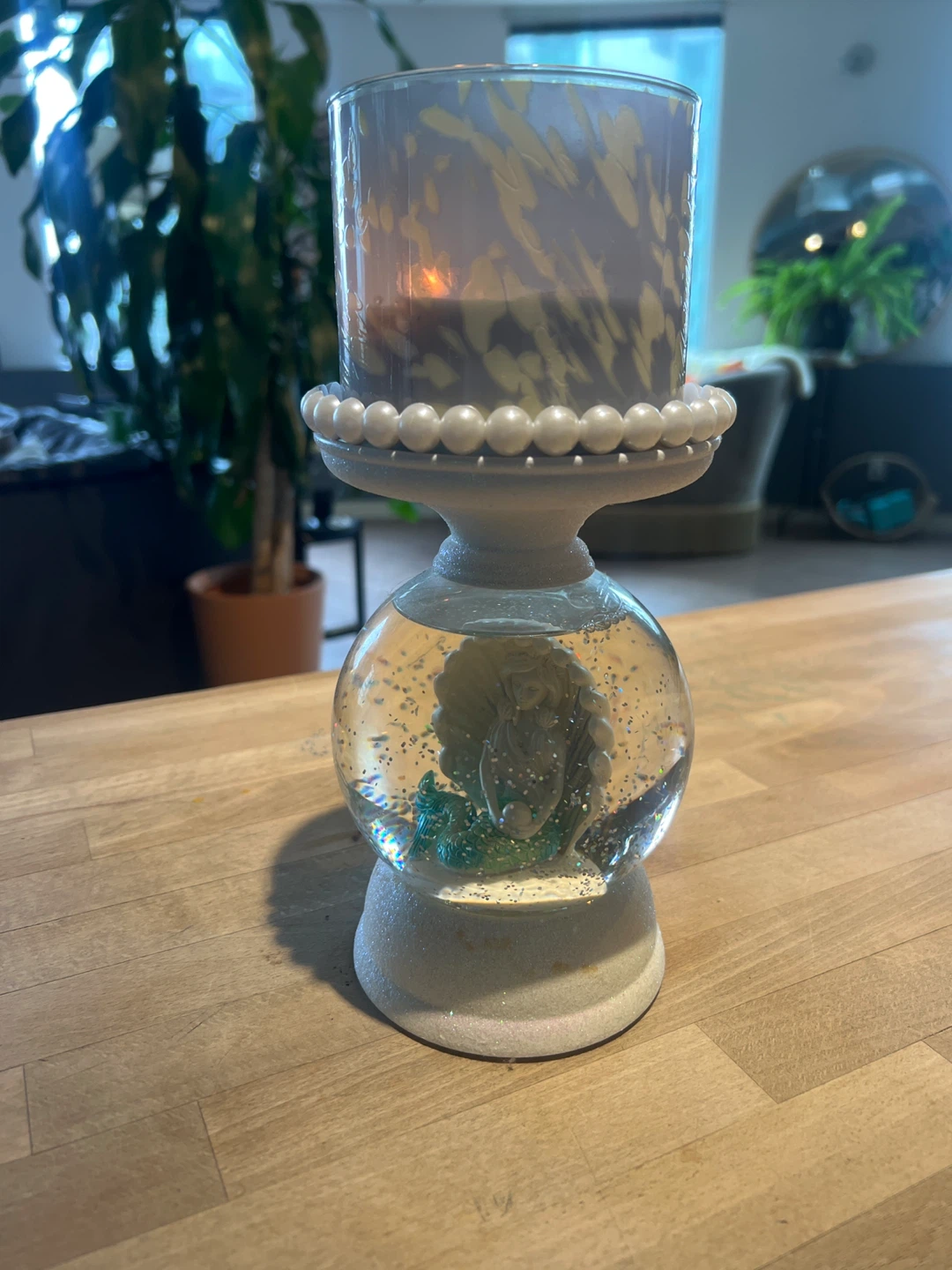 Mermaid Snow Globe Candle Holder - photo 2