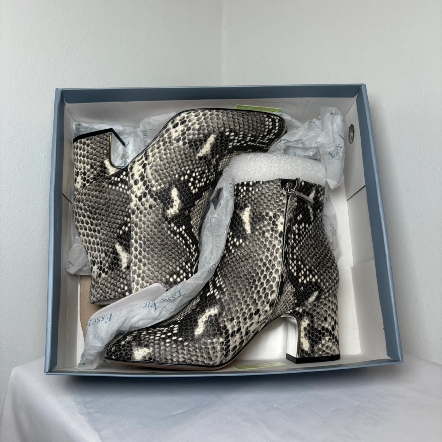 Essex Lane "Gabriella" Snake Leather Ankle Boots - photo 3
